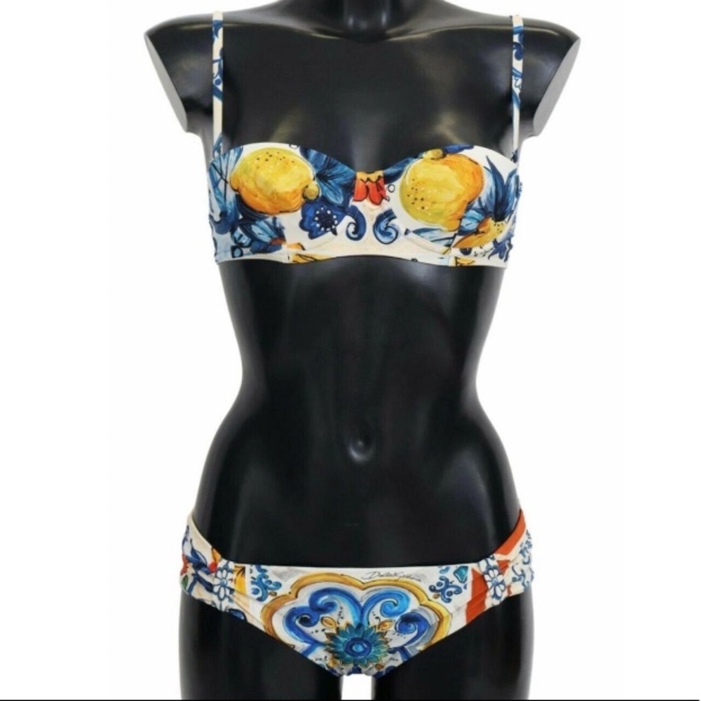 Dolce & Gabbana Lemon Majolica Bikini (1T, 38IT,XS)